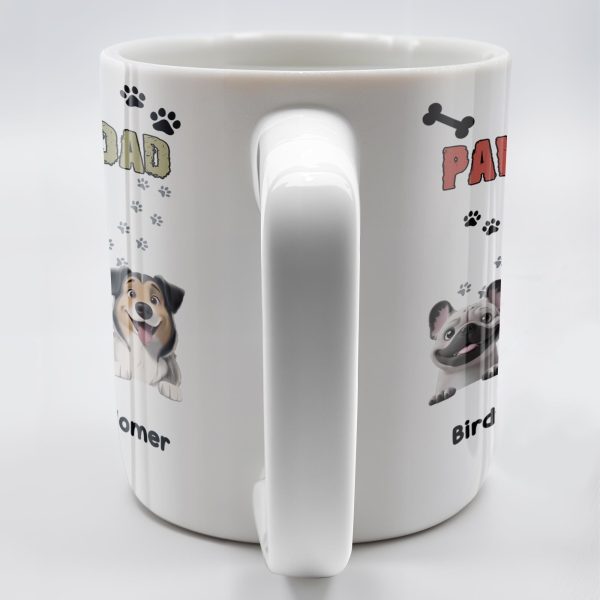 Pawsome Dad, Cartoon Man And Dogs - Personalized Custom Coffee Mug - DAD165_MG