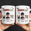 Pawsome Dad, Cartoon Man And Dogs - Personalized Custom Coffee Mug - DAD165_MG