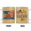 Peace Be With All Of You, American Flag And Papal Symbolism - Personalized Custom Coffee Mug - FTH092_MG