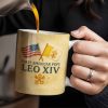 Peace Be With All Of You, American Flag And Papal Symbolism - Personalized Custom Coffee Mug - FTH092_MG