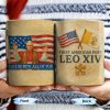 Peace Be With All Of You, American Flag And Papal Symbolism - Personalized Custom Coffee Mug - FTH092_MG