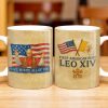 Peace Be With All Of You, American Flag And Papal Symbolism - Personalized Custom Coffee Mug - FTH092_MG