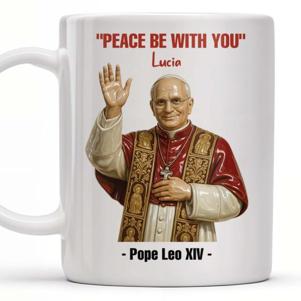 "Peace Be With You", Pope and Religious Vestments - Personalized Custom Coffee Mug - FTH075_MG
