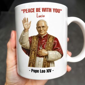 "Peace Be With You", Pope and Religious Vestments - Personalized Custom Coffee Mug - FTH075_MG