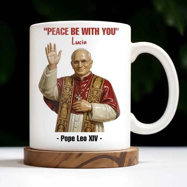 "Peace Be With You", Pope and Religious Vestments - Personalized Custom Coffee Mug - FTH075_MG
