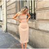 Pearls Strap Solid Dress