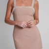 Pearls Strap Solid Dress
