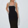Pearls Strap Solid Dress