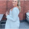 Pearls Strap Solid Dress