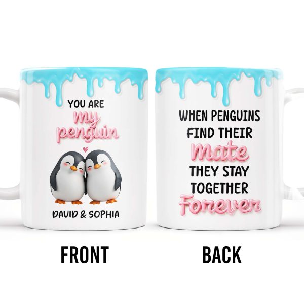 Penguin Mate Forever Love Custom Mug - Personalized Custom Coffee Mug - CPL223_MG
