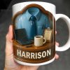 Perfect Gift For The Hardworking Professional Featuring Shirt, Tie, Desk - Personalized Custom Coffee Mug - OFW015_MG