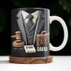 Perfect Gift For The Legal Professional In Your Life, Suit And Gavel - Personalized Custom Coffee Mug - GRAD301_MG