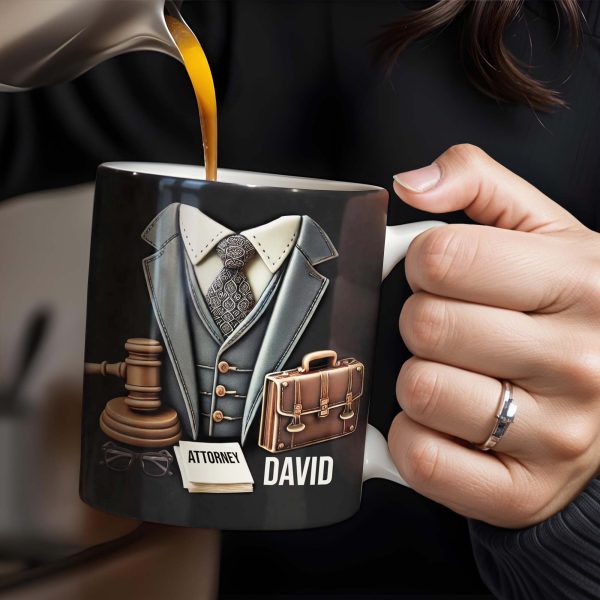 Perfect Gift For The Legal Professional In Your Life, Suit And Gavel - Personalized Custom Coffee Mug - GRAD301_MG