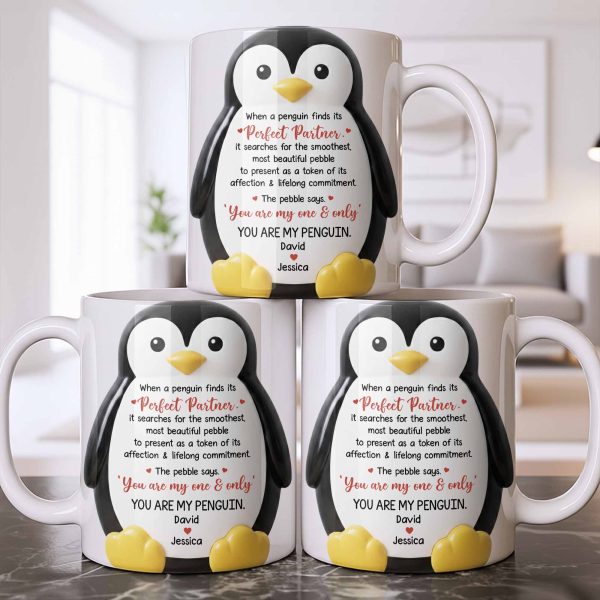 Perfect Partner Penguin Pebble For Lifelong Commitment - Personalized Custom Coffee Mug - CPL1277_MG