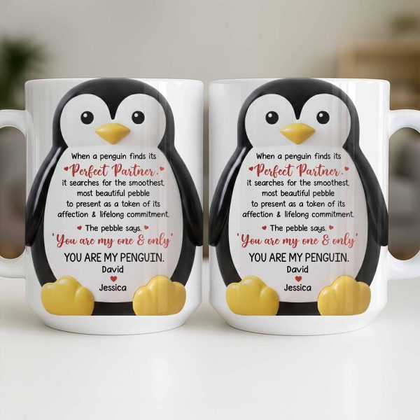 Perfect Partner Penguin Pebble For Lifelong Commitment - Personalized Custom Coffee Mug - CPL1277_MG