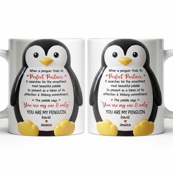 Perfect Partner Penguin Pebble For Lifelong Commitment - Personalized Custom Coffee Mug - CPL1277_MG