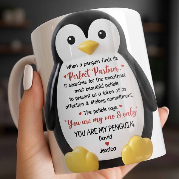 Perfect Partner Penguin Pebble For Lifelong Commitment - Personalized Custom Coffee Mug - CPL1277_MG
