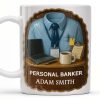 Personal Banker Coffee Mug With Shirt And Tie - Personalized Custom Coffee Mug - OFW014_MG