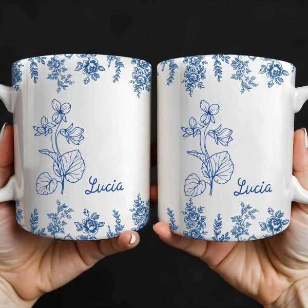 Personalize This Floral Coffee Mug - Personalized Custom Coffee Mug - DTG033_MG
