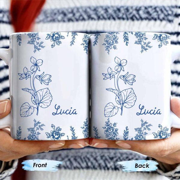 Personalize This Floral Coffee Mug - Personalized Custom Coffee Mug - DTG033_MG