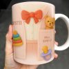 Personalize This Lovely Babysitter Coffee Mug With Your Name, Teddy Bear, Pacifier, Baby Rings, And Bow Tie - Personalized Custom Coffee Mug - FAM323_MG