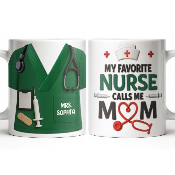 Personalize with Classic Nurse Themes, Stethoscope and Uniform - Personalized Custom Coffee Mug - MOM134_MG