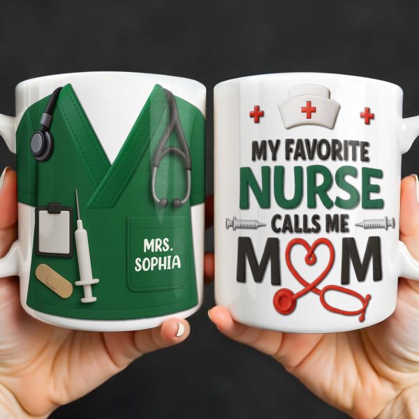 Personalize with Classic Nurse Themes, Stethoscope and Uniform - Personalized Custom Coffee Mug - MOM134_MG