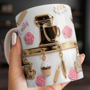 Personalize With Favorite Kitchen Gadgets And Flowers - Personalized Custom Coffee Mug - HOB034_MG