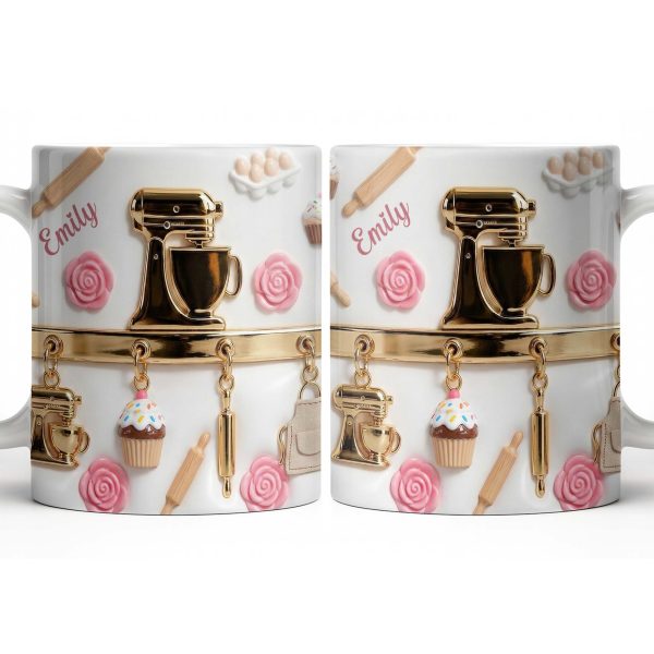 Personalize With Favorite Kitchen Gadgets And Flowers - Personalized Custom Coffee Mug - HOB034_MG