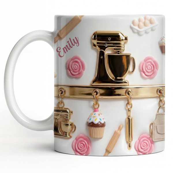 Personalize With Favorite Kitchen Gadgets And Flowers - Personalized Custom Coffee Mug - HOB034_MG