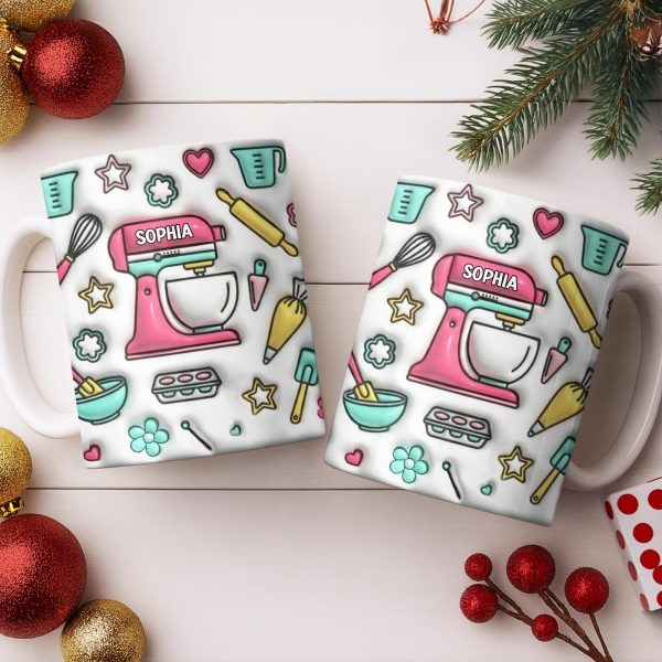 Personalize Your Baking Lover's Cup With Mixer and Whisk - Personalized Custom Coffee Mug - COOK031_MG