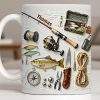 Personalize Your Fishing Passion With Tackle Box And Fish Design - Personalized Custom Coffee Mug - JBS100_MG