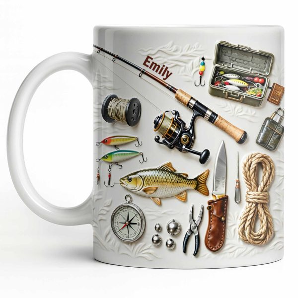 Personalize Your Fishing Passion With Tackle Box And Fish Design - Personalized Custom Coffee Mug - JBS100_MG