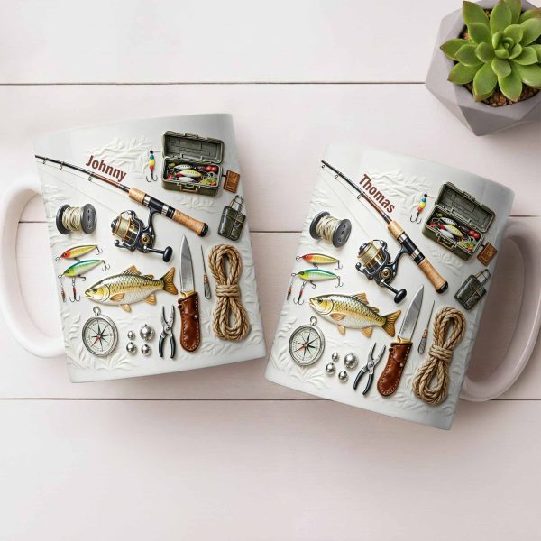 Personalize Your Fishing Passion With Tackle Box And Fish Design - Personalized Custom Coffee Mug - JBS100_MG