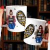 Personalized Badass Women Coffee Mug - You Are My Person - Heart Shape & Leopard Pattern