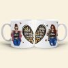 Personalized Badass Women Coffee Mug - You Are My Person - Heart Shape & Leopard Pattern