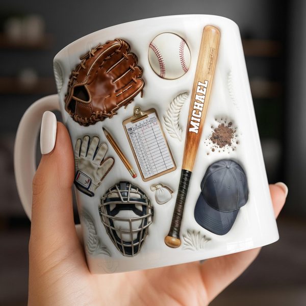 Personalized Baseball Sports Mug With Custom Name - Personalized Custom Coffee Mug - SPORT070_MG