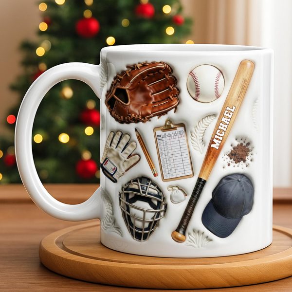 Personalized Baseball Sports Mug With Custom Name - Personalized Custom Coffee Mug - SPORT070_MG