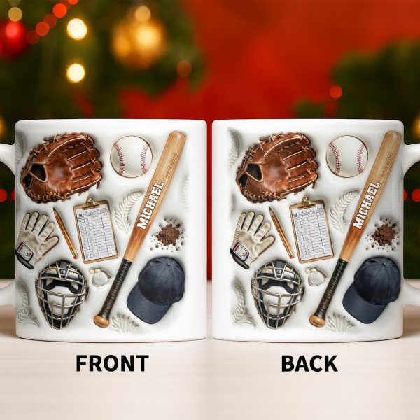 Personalized Baseball Sports Mug With Custom Name - Personalized Custom Coffee Mug - SPORT070_MG