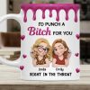 Personalized Bestie Ceramic Mug with Cute Illustrated Friends Fun Friendship Gift for Women