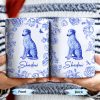 Personalized Blue Floral Dog Design - Personalized Custom Coffee Mug - DOG050_MG