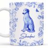 Personalized Blue Floral Dog Design - Personalized Custom Coffee Mug - DOG050_MG