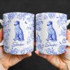 Personalized Blue Floral Dog Design - Personalized Custom Coffee Mug - DOG050_MG