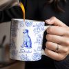 Personalized Blue Floral Dog Design - Personalized Custom Coffee Mug - DOG050_MG