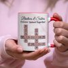Personalized Brothers And Sisters Mug With Crossword Names White Ceramic Mug Unique Sibling Gift Keepsake