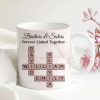 Personalized Brothers And Sisters Mug With Crossword Names White Ceramic Mug Unique Sibling Gift Keepsake