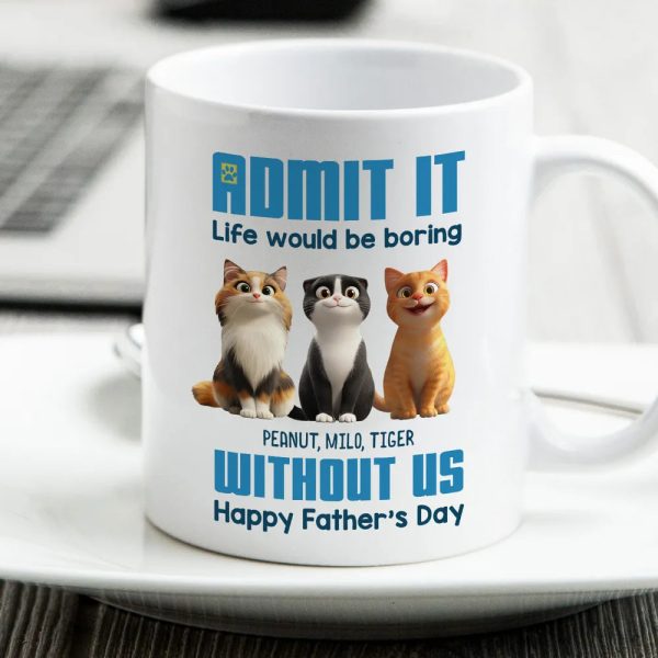 Personalized Cat Dad Mug for Father's Day Gift