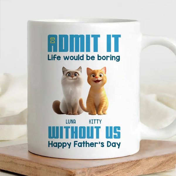 Personalized Cat Dad Mug for Father's Day Gift