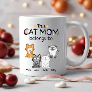 Personalized Cat Mum Mug Customizable Cat Design for Your Beloved Feline Family
