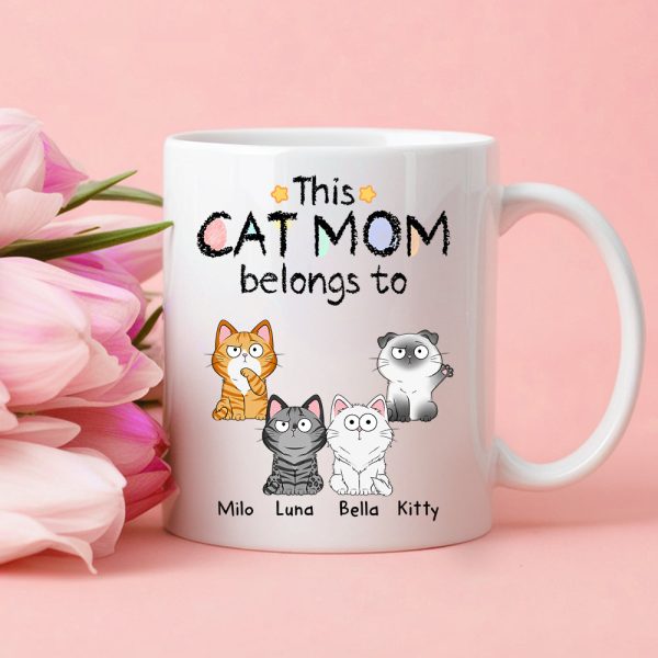 Personalized Cat Mum Mug Customizable Cat Design for Your Beloved Feline Family